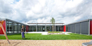 Kita in Modulbauweise wetterunabhaengig aufgebaut